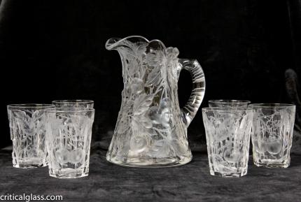 Incredible Libbey Intaglio Cherry Water Set -SOLD